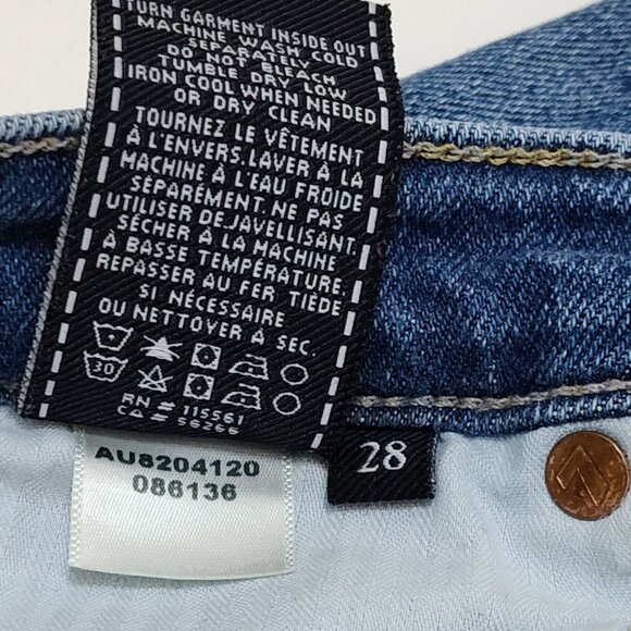 7 For All Mankind Roxanne Luxe Vintage Ankle Jeans Size 28 Raw Edge Cutoff Hems - Picture 5 of 10